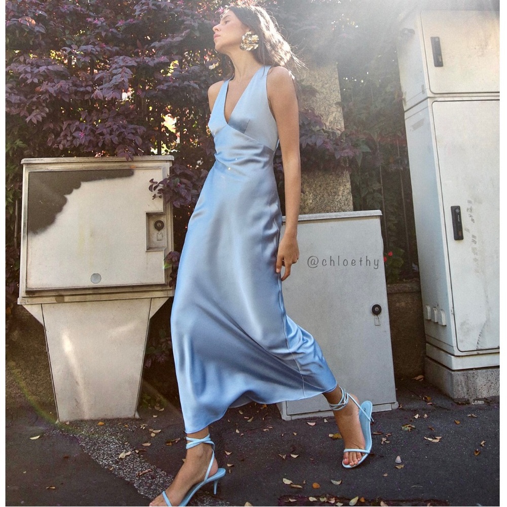 Zara | Dresses | Zara Satin Effect Midi Dress | Poshmark